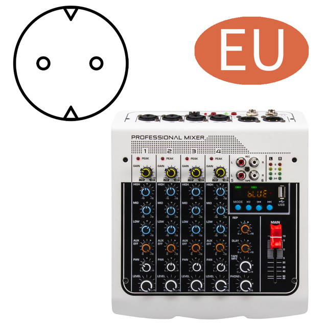 MIX400 professional 6-channel DSP USB sound card interface console mixer mixer with reverb delay effect +48V phantom power