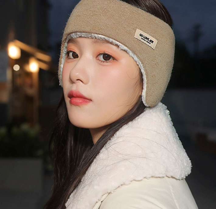 Winter Fleece Ear Warmers Headband Women Outdoor Cycling Skiing Ear Protector Earmuffs Forehead Protection Windproof Ear Cover
