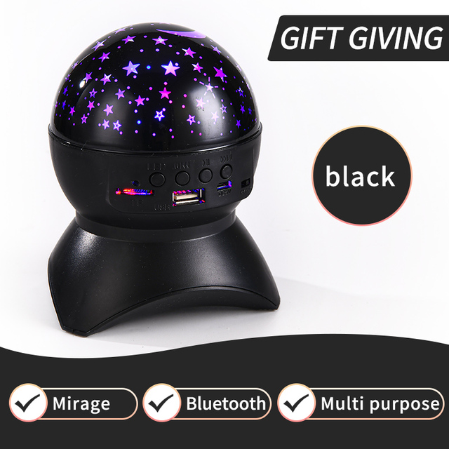 LED Projector Starry Sky Night Light Built-in Bluetooth-Speaker Lamp for Bedroom Room Decor Kids Valentine's Day gifts