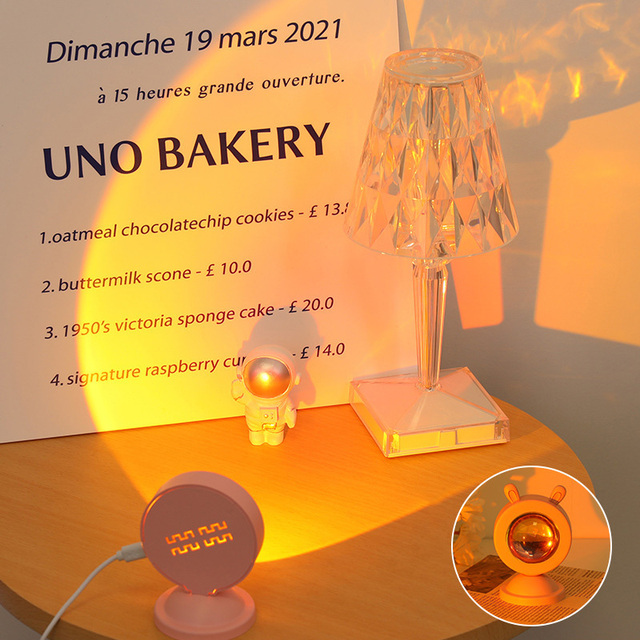 Sunset light atmosphere cartoon shape USB LED projector night light cute mini room decoration dance shooting background