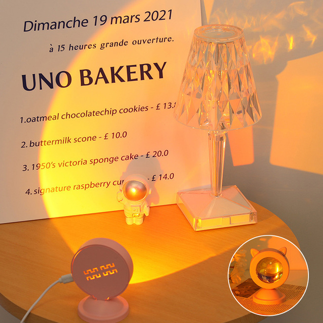 Sunset light atmosphere cartoon shape USB LED projector night light cute mini room decoration dance shooting background