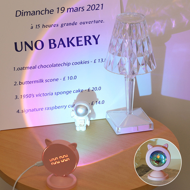 Sunset light atmosphere cartoon shape USB LED projector night light cute mini room decoration dance shooting background