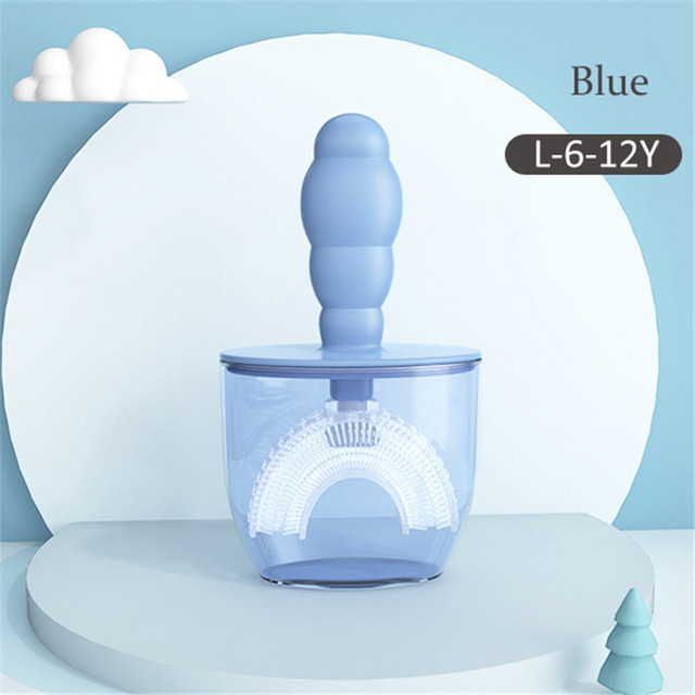 Baby Toothbrush Children Teeth Oral Care Cleaning Brush Convenient Kid Silicone Newborn U-Shaped Teethbrush with Dust Cover