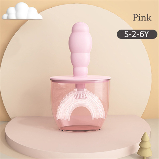 Baby Toothbrush Children Teeth Oral Care Cleaning Brush Convenient Kid Silicone Newborn U-Shaped Teethbrush with Dust Cover