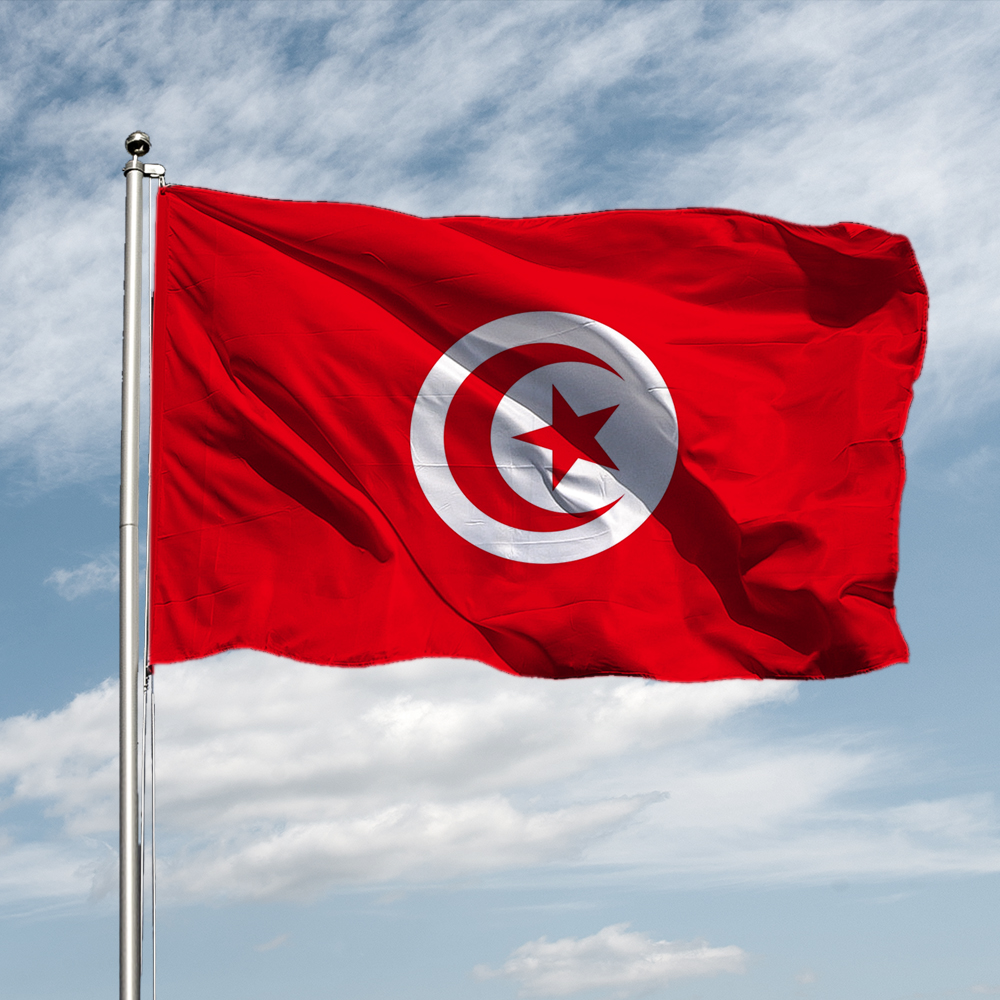 Tunisia Tunisie Flag Polyester A Red Star And Crescent Tunisian National Flags For Decoration