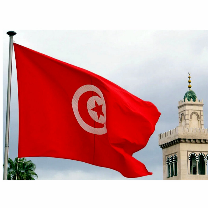 Tunisia Tunisie Flag Polyester A Red Star And Crescent Tunisian National Flags For Decoration