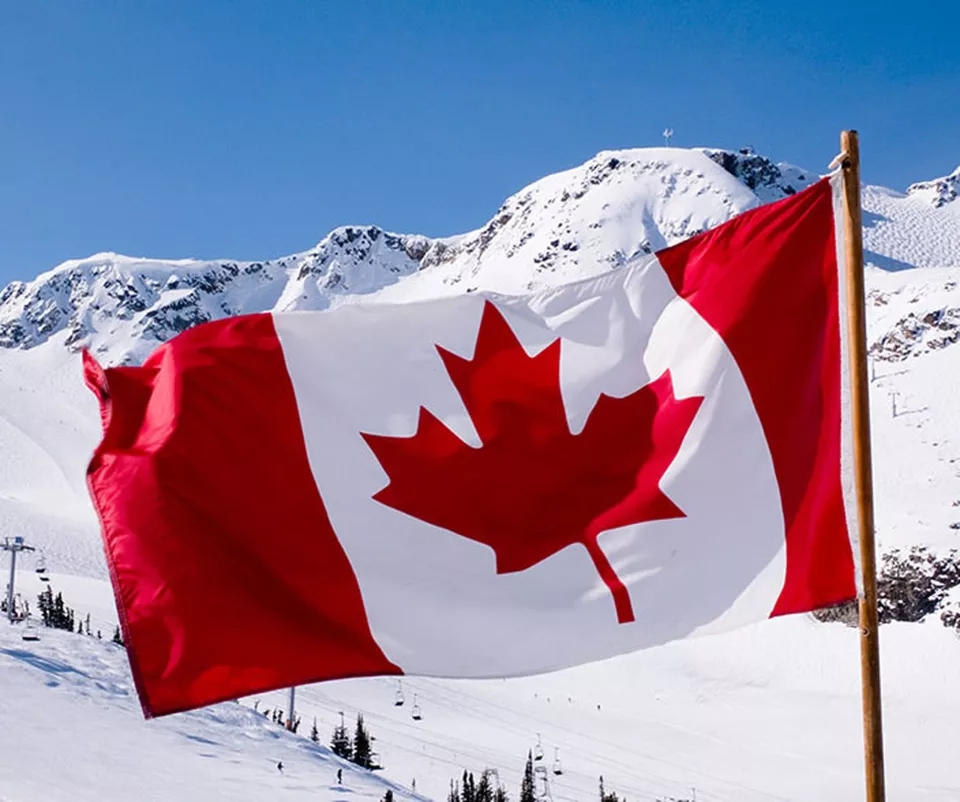 Canada national  flag Hanging Polyster Red Maple Leaf Printed Canadian National Flags For Decoration