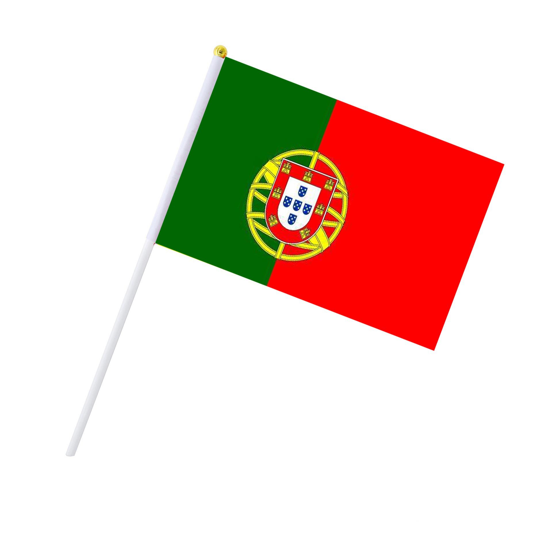 2pcs Portugal 14 * 21 cm   Outdoor Decor  Signal Waving Flag Small Banner FlagsFan cheer flag Sports