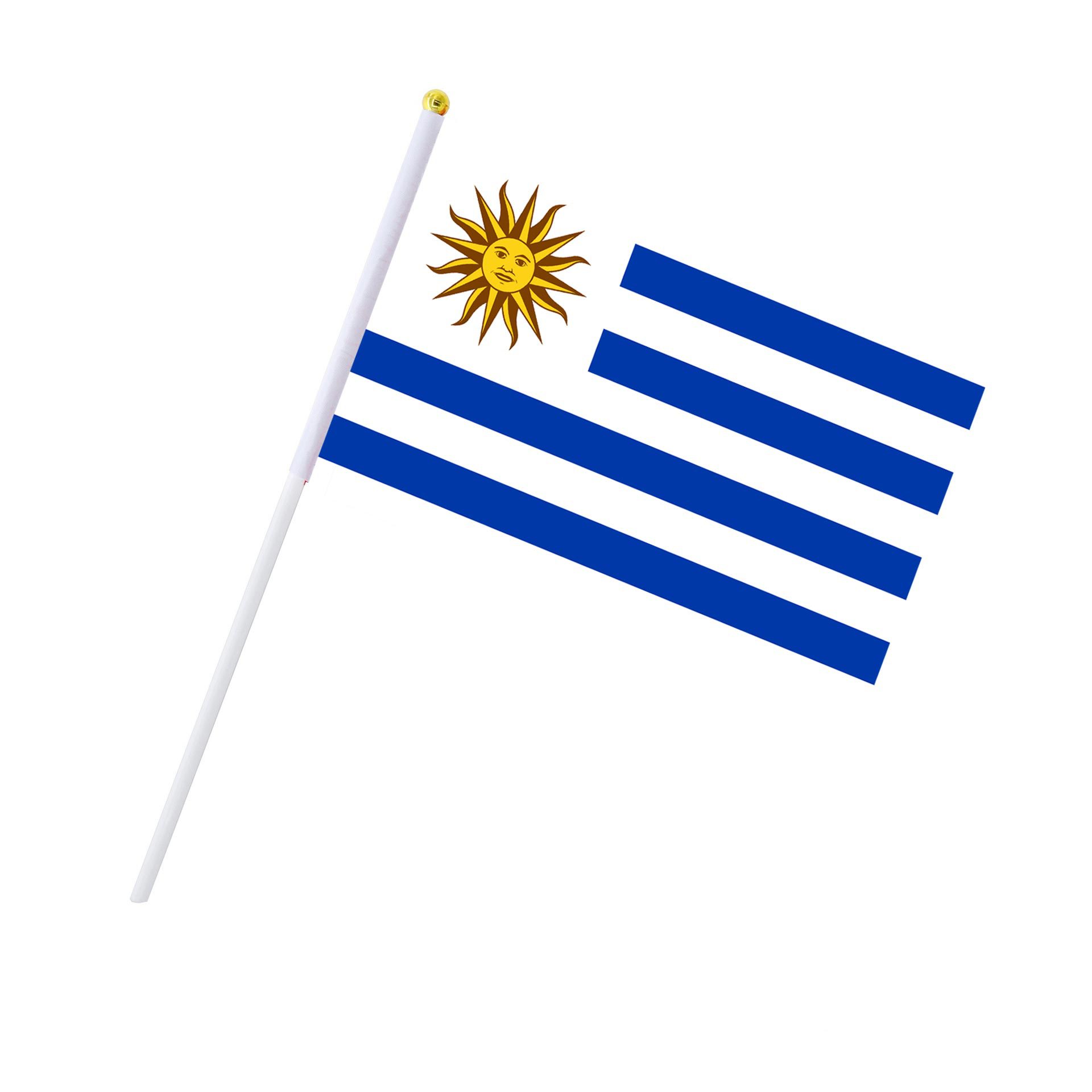 2pcs Uruguay Uruguay14*21cm  Fans Flag Craft Cheering Flags Stick World Hand Country National