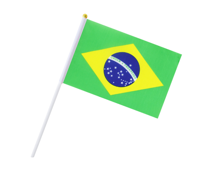 2pcs Brazil Flag  interior decoration Parade Holiday Festival 14*21cm outdoor