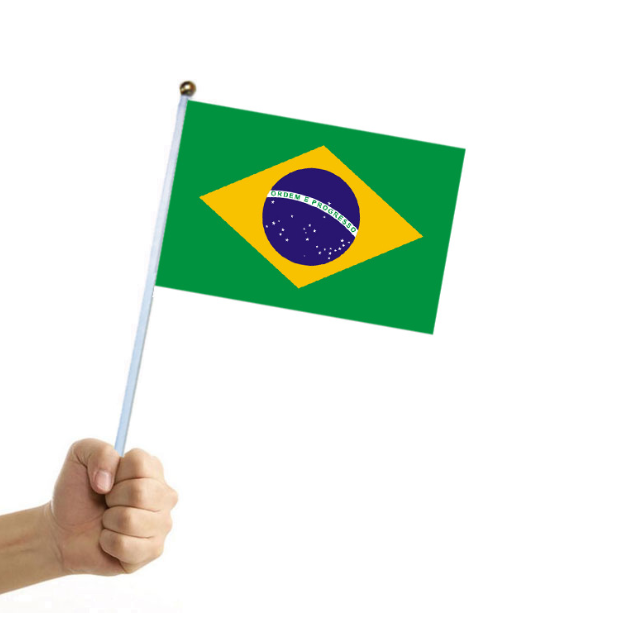 2pcs Brazil Flag  interior decoration Parade Holiday Festival 14*21cm outdoor