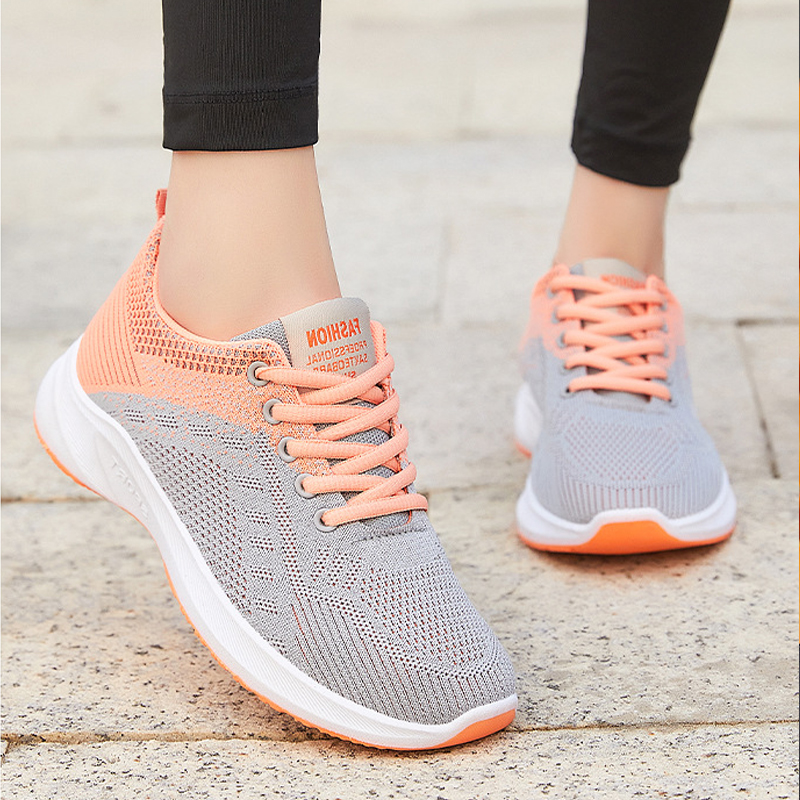 New arrivals women's casual sports shoes running shoes ladies' breathable fly woven shoes students shoes sneaker gym shoes girls fashion athletic shoes