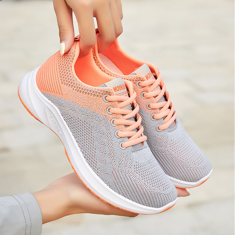 New arrivals women's casual sports shoes running shoes ladies' breathable fly woven shoes students shoes sneaker gym shoes girls fashion athletic shoes