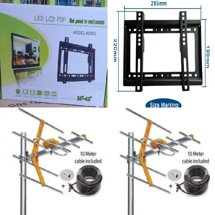 LED LCD PDP Flat Panel TV  14" - 42" Wall Mounting Bracket + Digital (GO TV) Aerial
