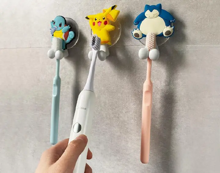 Children's cute cartoon toothbrush rack wall mounted electric toothbrush rack creative perforated suction cup toothbrush rack