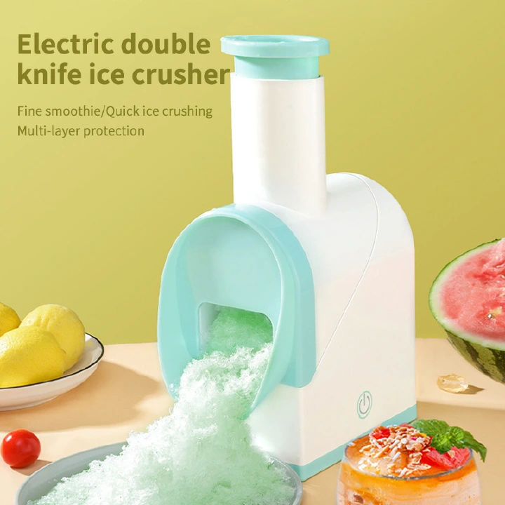 Ice Maker Household Appliances USB Charging Milk Tea Ice Planer Continuous Ice Machine Small Electric Double Knife Smoothie