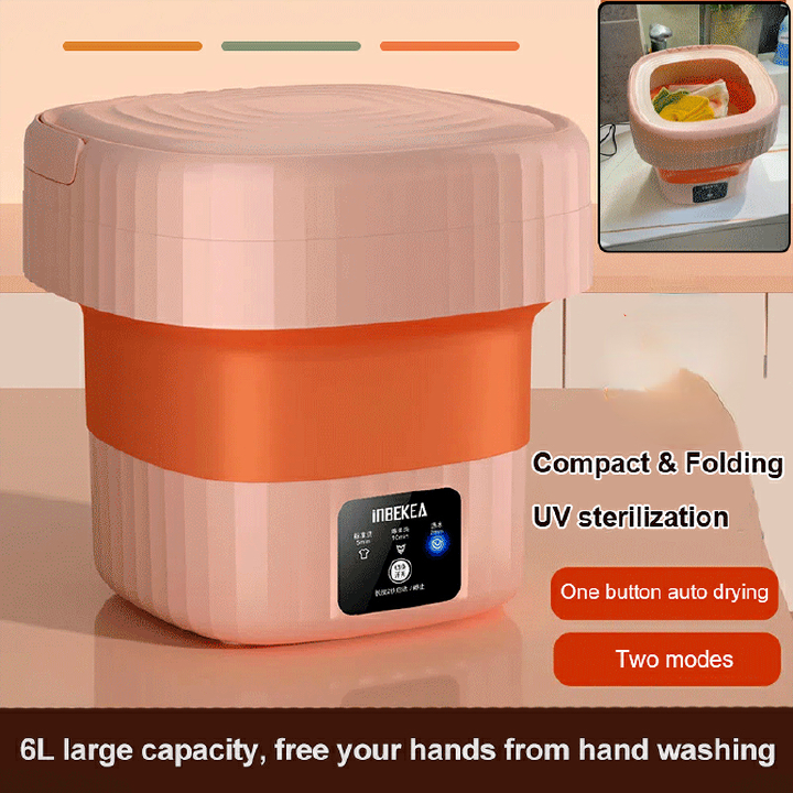 Folding Washing Machine Ultrasonic Portable Washing Machine Portable Turbo Rotating Automatic Cycle Cleaning Washer Dryer Bucket