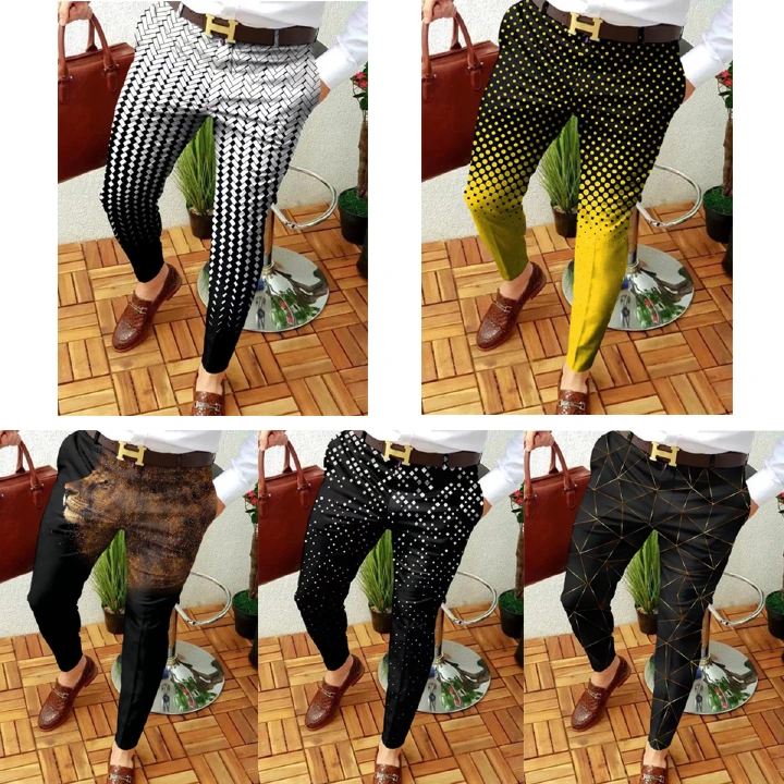 Men's Pants Punk and Gothic Chino Tapered 3D Printed Zip Pocket Pants Business Casual Micro Stretch Trousers