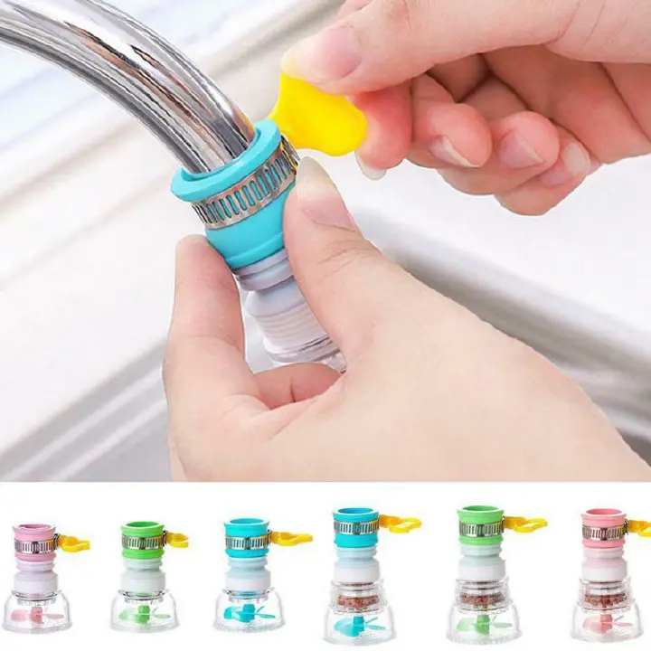 2PCS Flexible Kitchen Faucet Tap Extender 360° Adjustable Rotating Faucet Nozzle Water Saving Sprayer Filter Diffuser Aerators