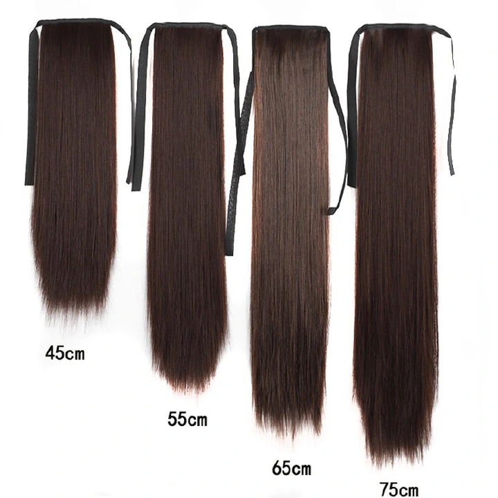 Long Straight Pony Tail Synthetic Hair Fiber 80cm Drawstring Extensions Fake Tail