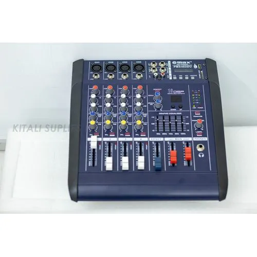 Shop the Max 4-Channel Audio Mixer with amplifier, DSP effects, USB, Bluetooth & MP3 player. Perfect for small events, DJs, or studio mixing. High performance in a compact size.