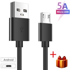 Micro USB 5A Data Cables Fast Charger USB Micro Devices Data Sync Charging Cable Cord With Gift For Android Smartphones,Tablets,Digital Cameras Black 100CM Black 100cm