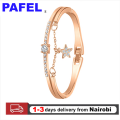 PAFEL Women Bracelets Fashion Lady Bracelet girl Classic Jewellery Female Crystal Bracelet Valentines Gift Gold M