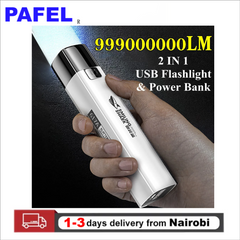 PAFEL 1200mAh Mini Flashlight Torch Cell Phone USB Rechargeable Strong Light Outdoor Torch Searchlight for Camping Fishing Hiking White flashlight White S 1W