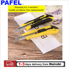 PAFEL 18MM Large Utility Knife Stainless Steel Multi-function Utility Knife Rubberized Paper Cutting Knife Home Improvement Building Material Tool Knife Office Stationery Knife Random Color - Yellow/R