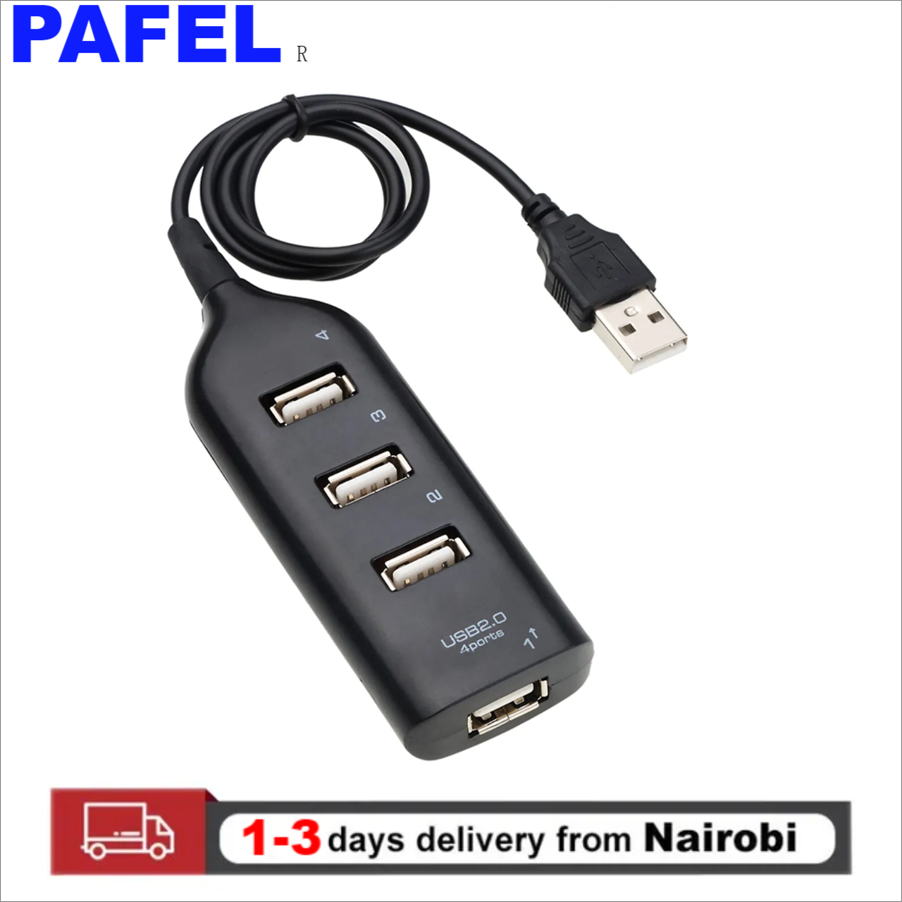 PAFEL USB Hub USB Splitter 4-Port USB 2.0 Multi-Hub Expansion Desktop Laptop Full System Compatible Adapter USB Hubs Black,S