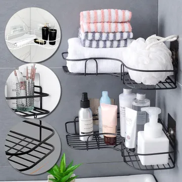 1pc,Bathroom storage rack Household perforation-free bathroom wall hanging  drain toiletries storage rack Cosmetics storage box