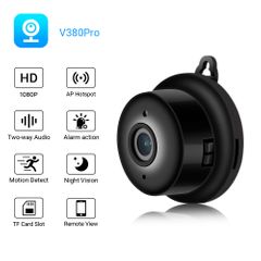 PAFEL V380 Pro Mini Wifi IP Camera HD 1080P HD Wireless Indoor Camera Night Vision Bidirectional Audio Motion Detection High Definition Security Monitor Black