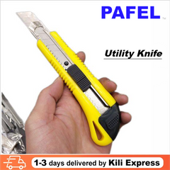 PAFEL 18MM Large Art Knife Stainless Steel Multi functional Art Knife Environmental Protection Rubber Paper Cutting Knife Home Decoration Building Material Tool Knife Office Statio Random Color - Yell