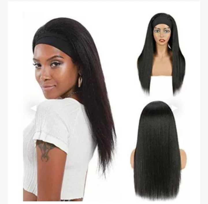 Natural straight synthetic Headband Wig + Free gift inside!