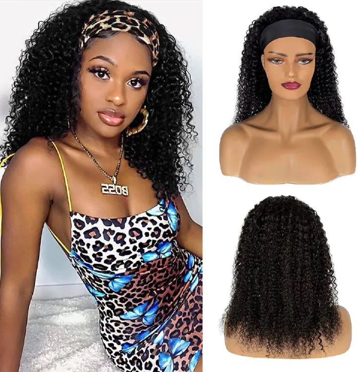Kinky Curly Headband Wig + Free Headband