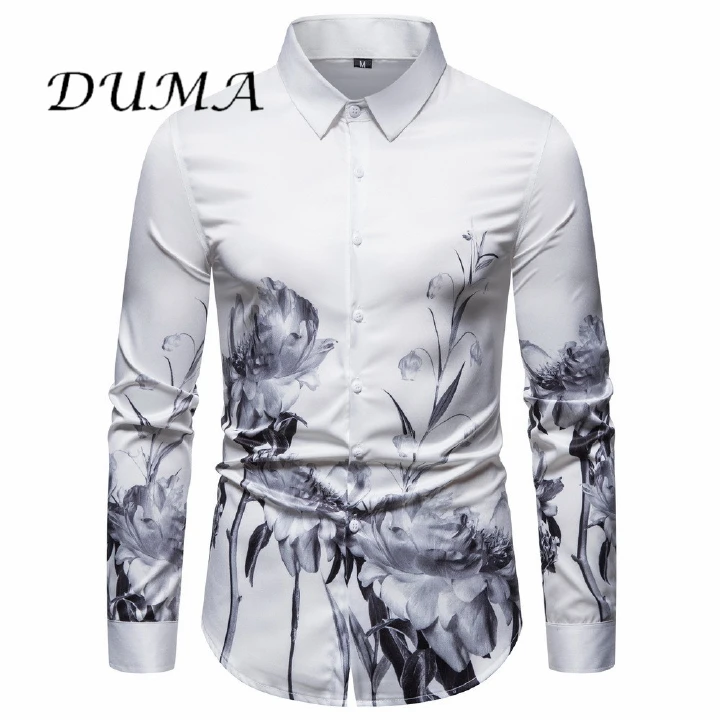 "DUMA"men's wear Retro Trendy shirt Men's long sleeved shirt