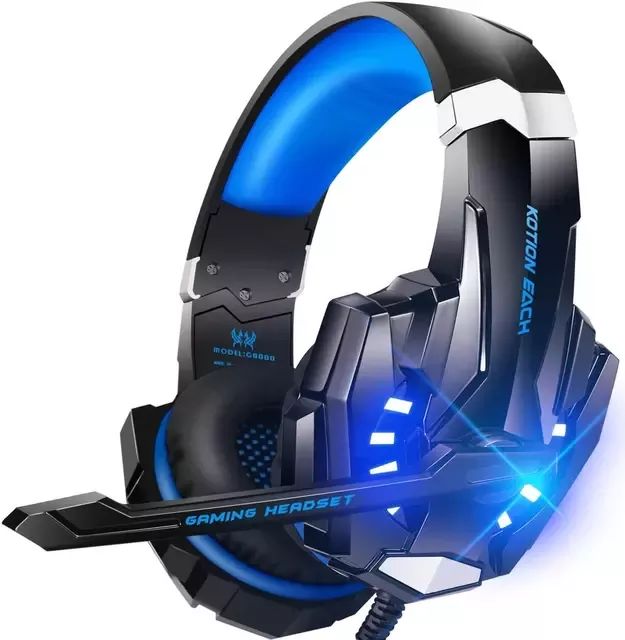 G9000 Gaming Headset Deep Bass Stereo Game Headphone with Microphone LED Light for PC Laptop+Gaming Mouse+Mice Pad