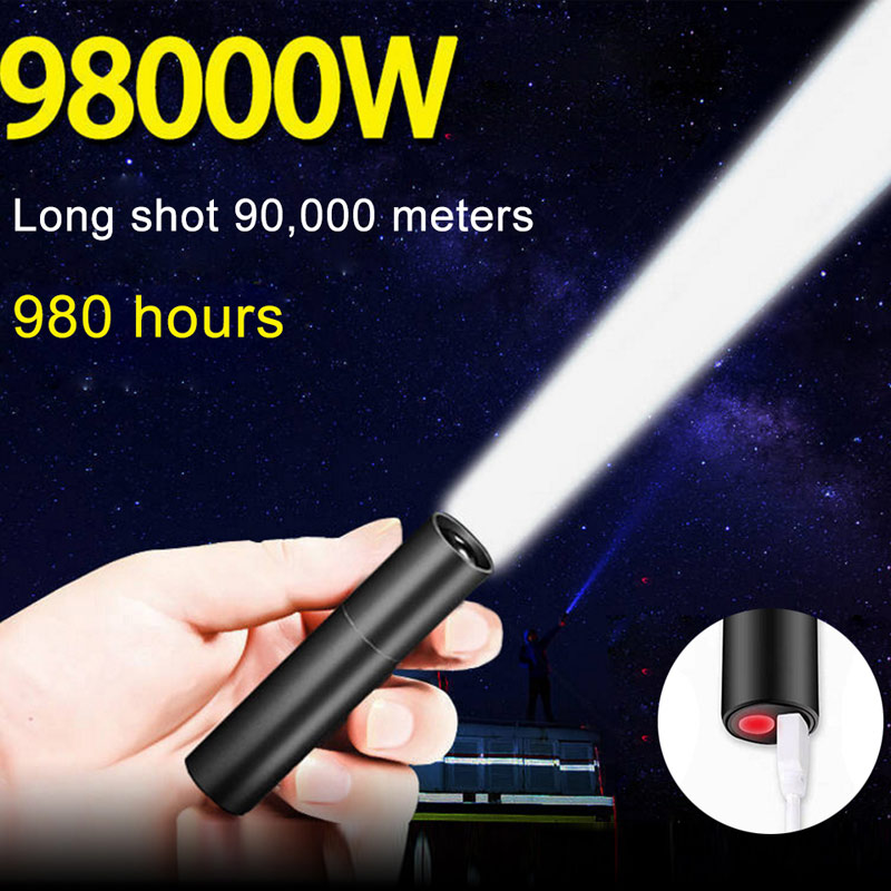 2023 New Rechargable Mini LED Flashlight 3 Lighting Modes Waterproof  Powerful Flashlight Outdoor  Portable Torch