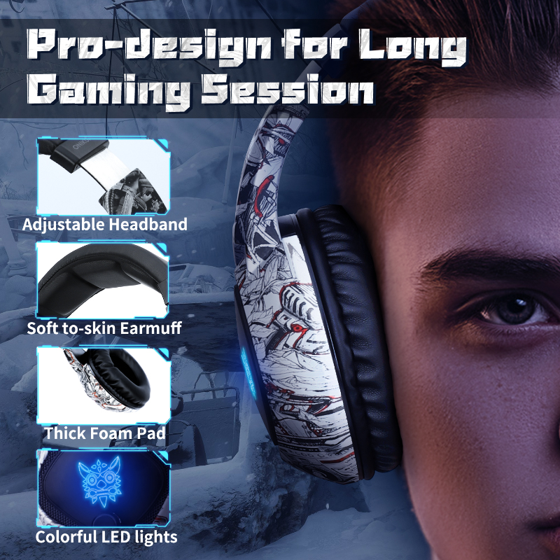 K19 Gaming Headset P S4 PC Gamer Stereo Earphones Bass Headphone with Microphone LED For Xbox One Laptop Tablet Phone