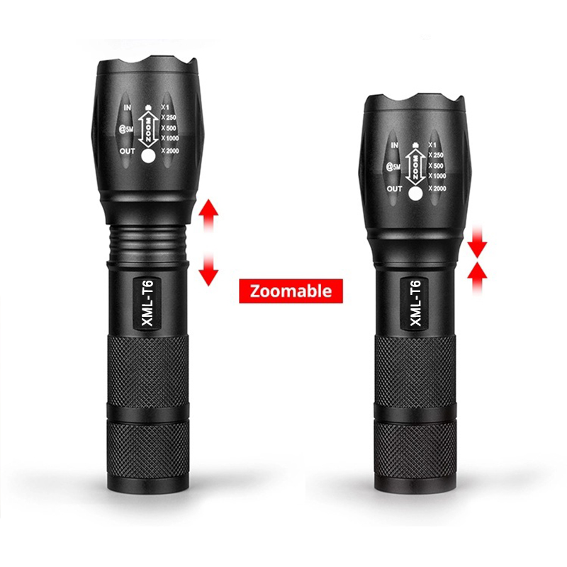 Portable Powerful LED Lamp XML-T6  Flashlight Linterna Torch Uses 18650 Chargeable Battery Outdoor Camping Tactics Flash Light