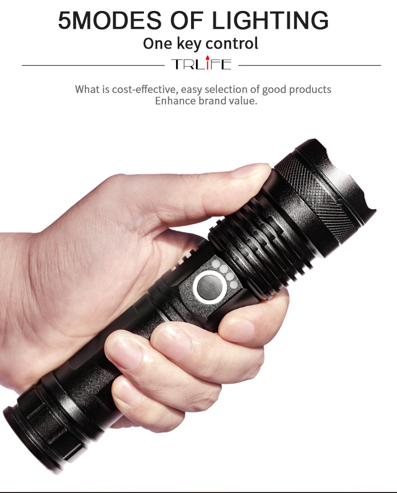 1PC most powerful flashlight 5 Modes usb Zoom led torch Best Camping, Outdoor