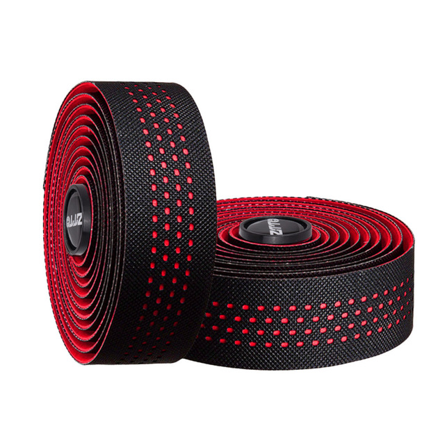 2 Rolls Non-Slip Anti-skid Road Bike Bicycle Handlebar Tape Bar Tape EVA Ribbon Grip Wrap PU Leather with Bar End Plug