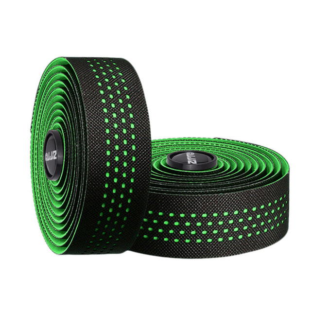 2 Rolls Non-Slip Anti-skid Road Bike Bicycle Handlebar Tape Bar Tape EVA Ribbon Grip Wrap PU Leather with Bar End Plug