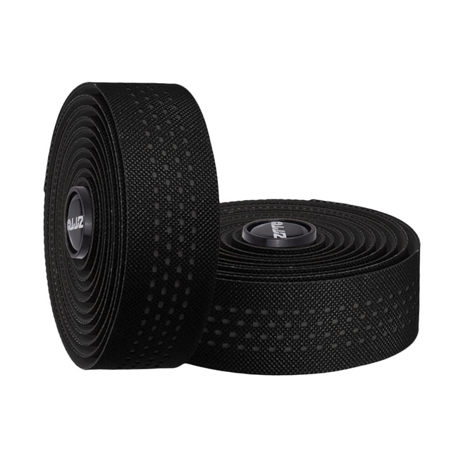 2 Rolls Non-Slip Anti-skid Road Bike Bicycle Handlebar Tape Bar Tape EVA Ribbon Grip Wrap PU Leather with Bar End Plug