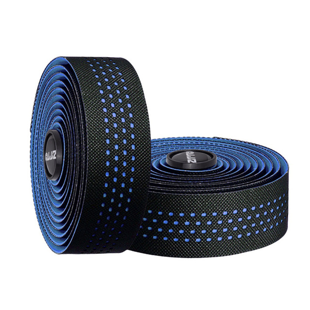 2 Rolls Non-Slip Anti-skid Road Bike Bicycle Handlebar Tape Bar Tape EVA Ribbon Grip Wrap PU Leather with Bar End Plug