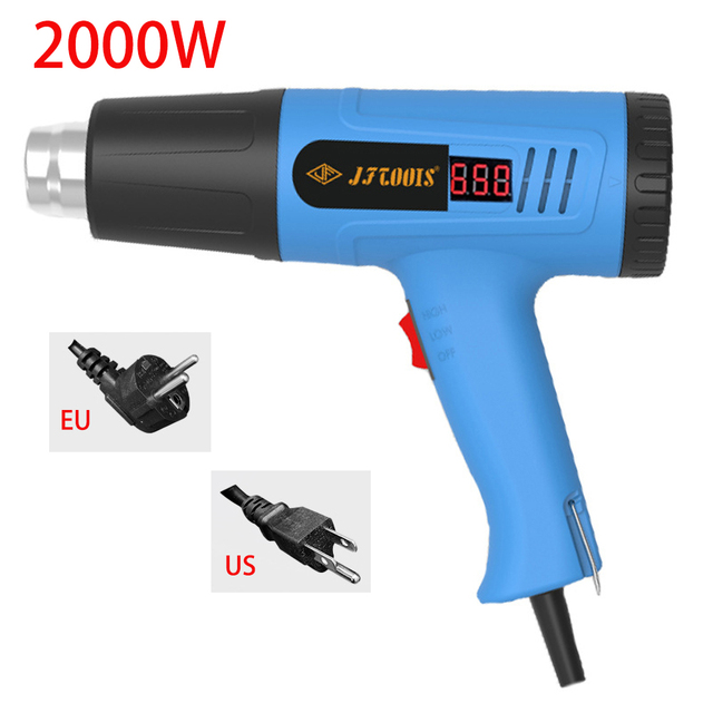 220V Industrial Grade LCD Display Hot Air Gun 1800W 2000W Hot Air Gun Tool Handheld Electric Heater Repair DIY Auto Film 4 Nozzl
