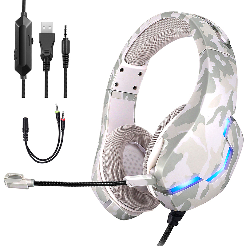New Design Wired Game Headset Headphone RGB LED Light Stereo Earphone Gaming Headset with Microphone for PS4 XBOXONE PC