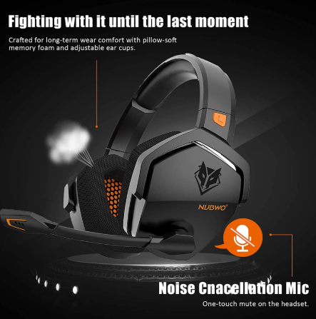 G06 2.4G Wireless Gaming Headset 3.5mm Wired Sport Earphone Over Ear Headset Noise Reduction with Mic for PS5 PS4 Laptop