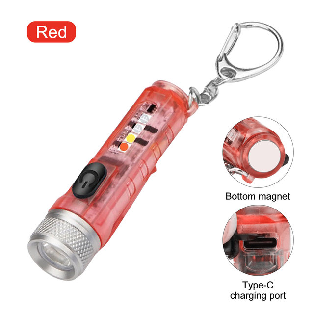 Flashlight mini flashlight Torch Powerful flashlight For Key Chain USB Charging IP66 Waterproof Type C Super Bright flashlight