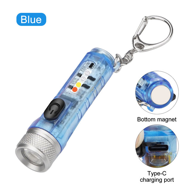 Flashlight mini flashlight Torch Powerful flashlight For Key Chain USB Charging IP66 Waterproof Type C Super Bright flashlight